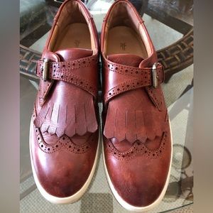 Frye leather buckle loafers